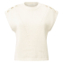 YAYA Sleeveless sweater with cables, wool white