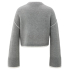 YAYA Sweater with contrast lines, taupe grey melange