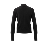 YAYA Sweater with cut- out neckline, black