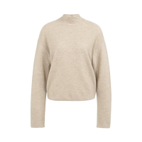 YAYA Sweater with buttoned back tan brown melange