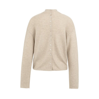 YAYA Sweater with buttoned back tan brown melange