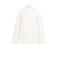 YAYA Sweater with wide rib trims snowfall white