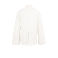 YAYA Sweater with wide rib trims snowfall white