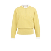 YAYA YAYA Sweater with collar detail dried moss green melange