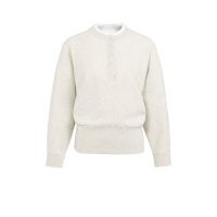 YAYA Sweater with collar detail heather grey melange