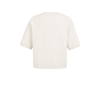 YAYA Sweater with fluffy text heather grey melange