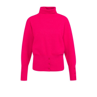 YAYA High neck sweater with buttons rose red