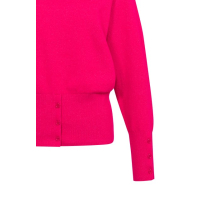 YAYA High neck sweater with buttons rose red
