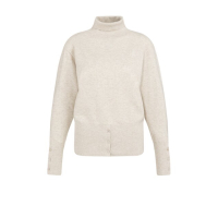 YAYA High neck sweater with buttons heather grey melange