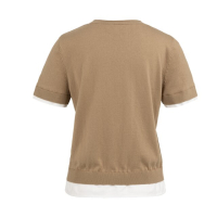 YAYA Knitted top with double hem khaki groen