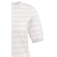 YAYA Sweater with stripe pattern gray lilac dessin