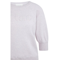 YAYA Sweater with tonal artwork gray lilac melange