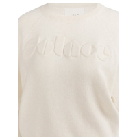 YAYA Sweater with tonal artwork ecru melange