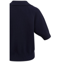 YAYA Knitted short sleeve sweater navy blazer blue