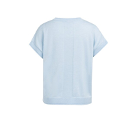 YAYA Knitted sweater with rolled ed light blue melange