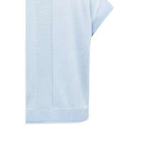 YAYA Knitted sweater with rolled ed light blue melange