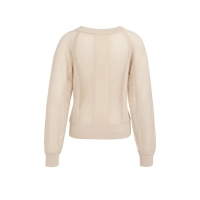 YAYA Mesh stitch raglan sweater cloud creme white