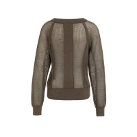 YAYA Mesh stitch raglan sweater washed brown