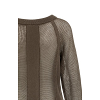 YAYA Mesh stitch raglan sweater washed brown