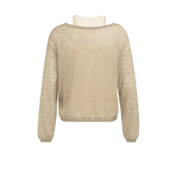 YAYA Twinset sweater with singlet crockery brown