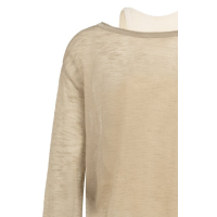 YAYA Twinset sweater with singlet crockery brown