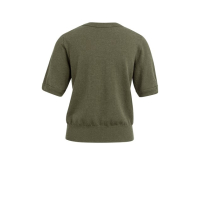 YAYA Short sleeve sweater with deta army green