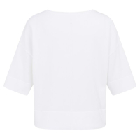 YAYA Boothals oversized fijngebreid t-shirt pure white