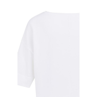 YAYA Boothals oversized fijngebreid t-shirt pure white
