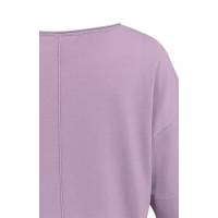 YAYA Boothals oversized fijngebreid T-shirt korte mouw lavender purple