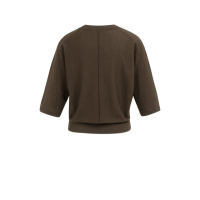 YAYA V-hals trui met zichtbare naden beige melange