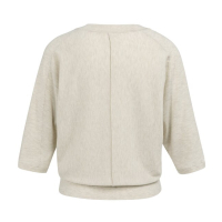 YAYA V-hals trui met zichtbare naden brown melange