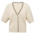 YAYA Rib cardigan with fun detail at placket, summer sand