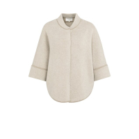 YAYA Poncho cardigan with round hem oxford tan brown dessin