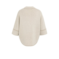 YAYA Poncho cardigan with round hem oxford tan brown dessin