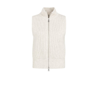 YAYA Sleeveless vest with zipper heather grey melange