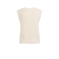 YAYA Textured sleeveless cardigan creme beige 