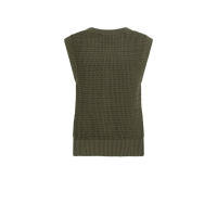 YAYA Textured sleeveless cardigan army green