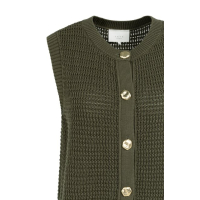 YAYA Textured sleeveless cardigan army green