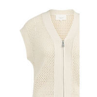 YAYA Mesh stitch sleeveless cardigan creme beige