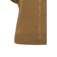 YAYA Mouwloos gebreid vest met knopen foxtrot brown