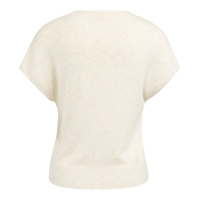 YAYA Mouwloos gebreid vest met knopen beige melange
