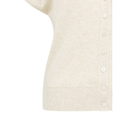 YAYA Mouwloos gebreid vest met knopen beige melange