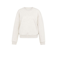 YAYA Sweater with stitched-on text heather grey melange