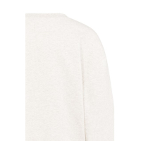 YAYA Sweater with stitched-on text heather grey melange