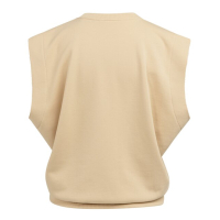 YAYA Mouwloos sweatshirt met v-hals semolina brown