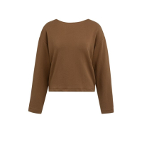 YAYA Sweatshirt met geknoopt detail achter partridge brown