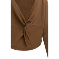 YAYA Sweatshirt met geknoopt detail achter partridge brown