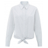 YAYA Striped poplin knotted blouse, off white dessin