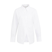 YAYA Poplin blouse with slit detail pure white