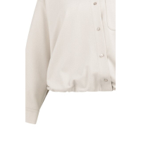 YAYA Blouse with asymmetric placket heather grey melange